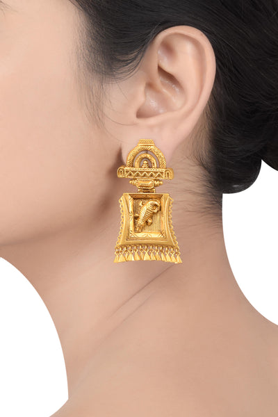 Gold Plated Costal Croc Earrings