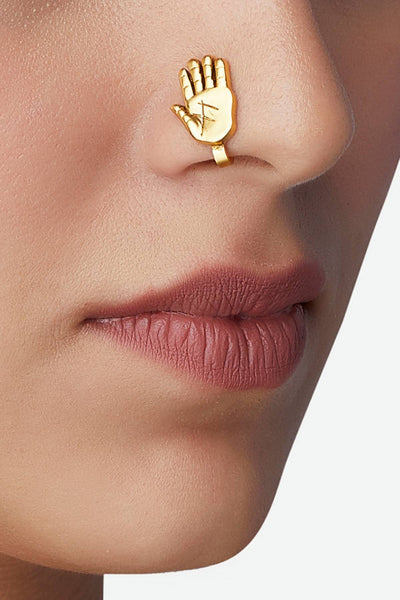 Gold palm nose pin