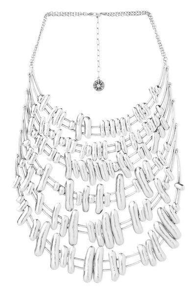 Ivory Coast Layered Silver Plated Necklace