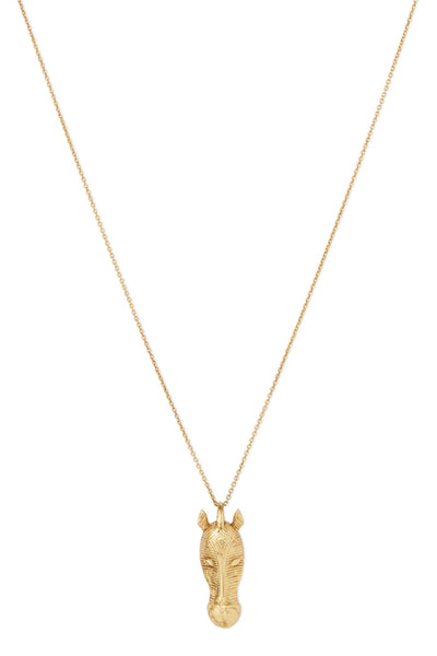 Horse Mask Gold Plated Necklace