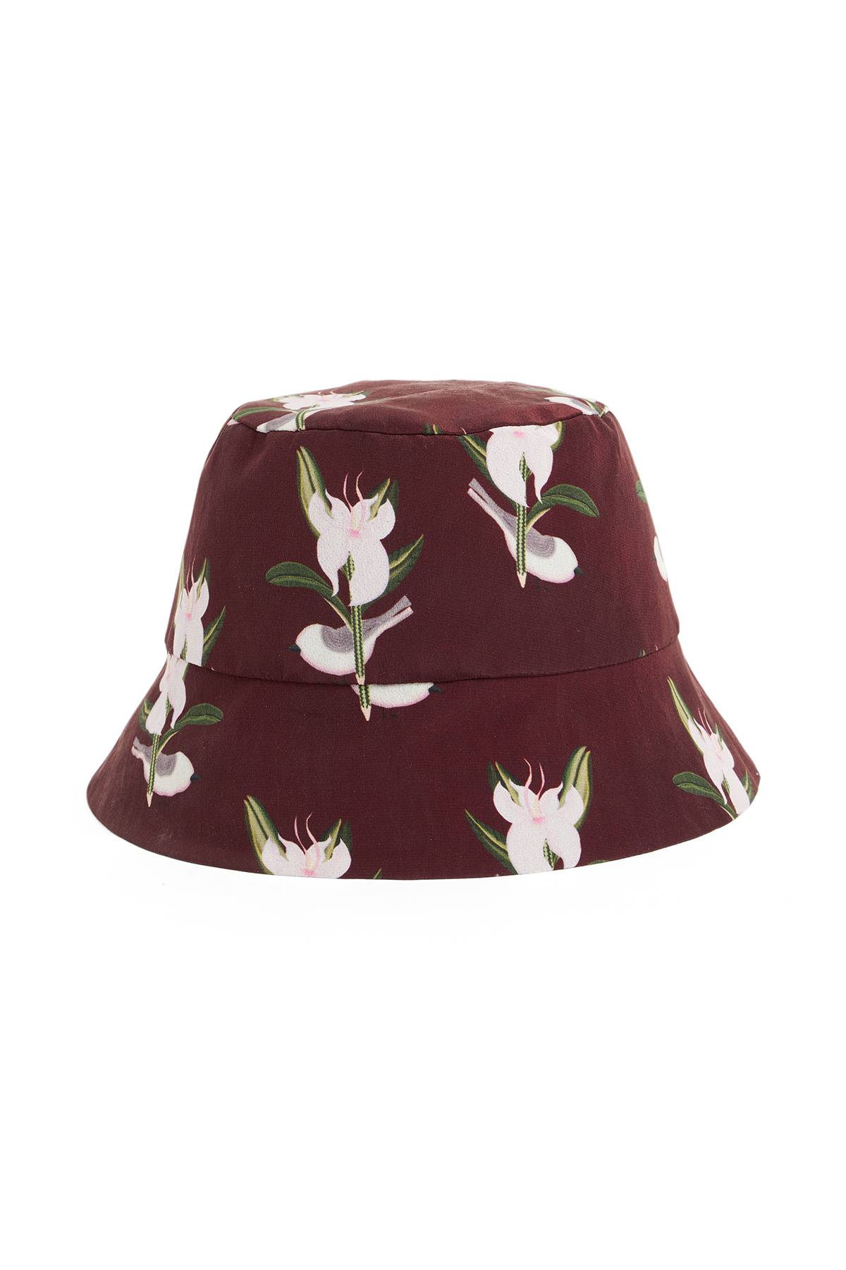 Maroon Canary Blossom Bucket Hat